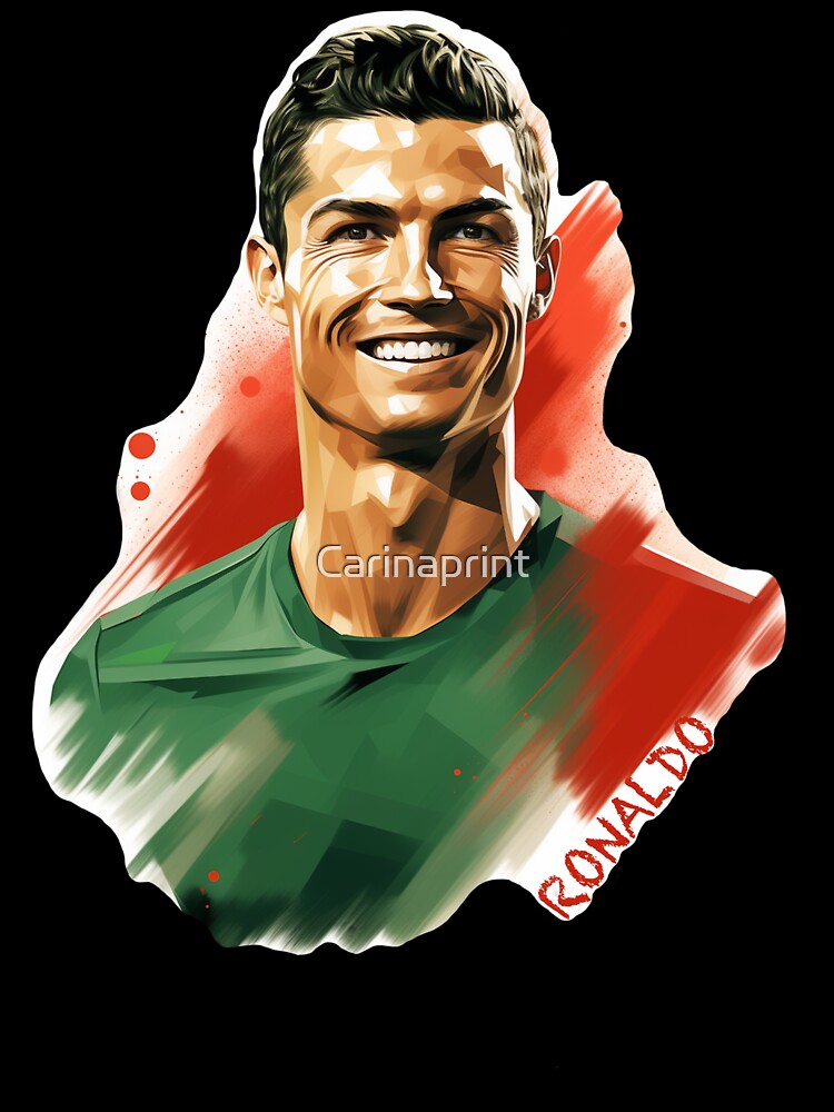 Portrait Smiling soccer player Cristiano Ronaldo by Carinaprint