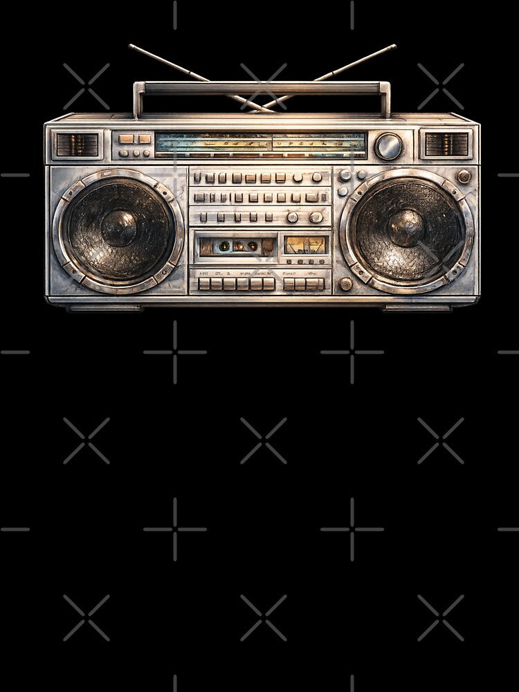Vintage 80s Boombox – Retro Hip Hop Stereo Illustration by 486DesignCo