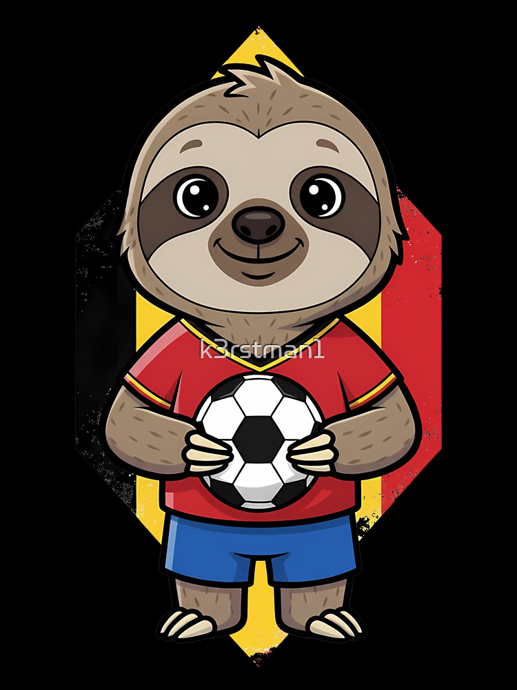 Belgium Sloth Soccer Football Fan by k3rstman1