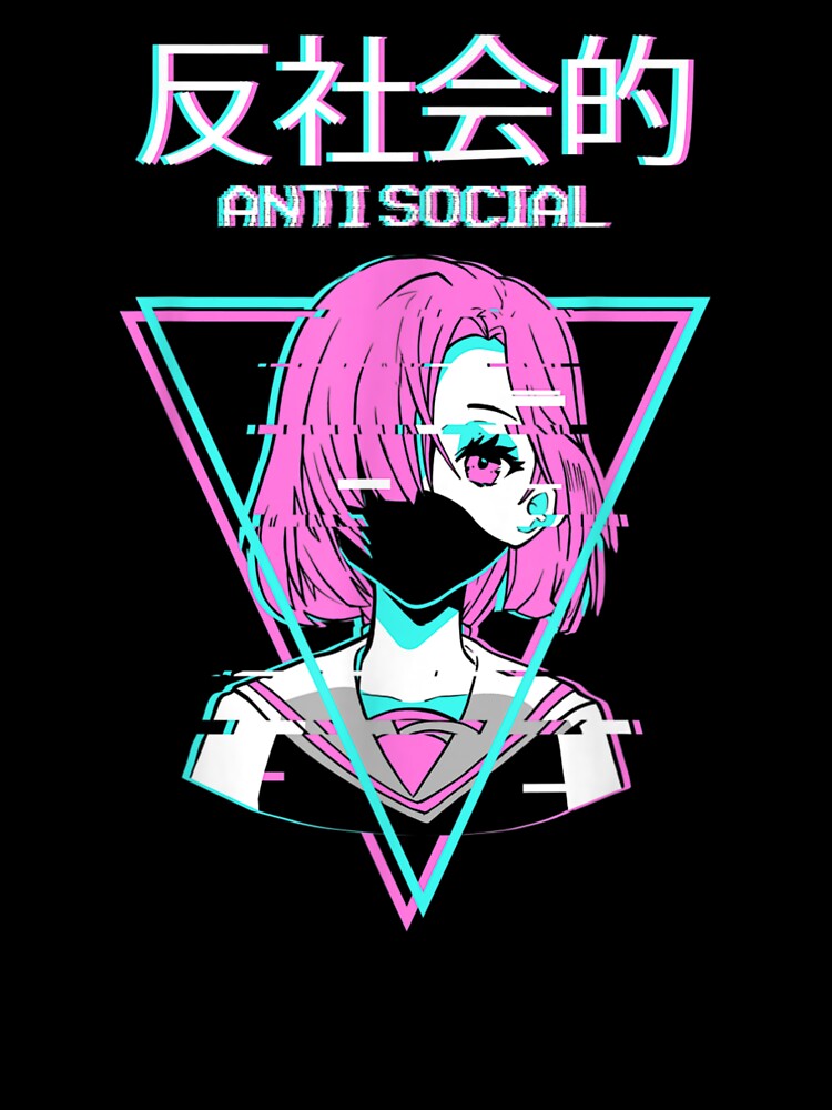 Antisocial Vaporwave Anime Girl Japanese Indie Alt Aesthetic by BrianLangley2