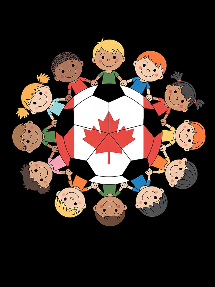 Canada Soccer Ball Kids Girls Around Canadian Flag by grounabslaninal
