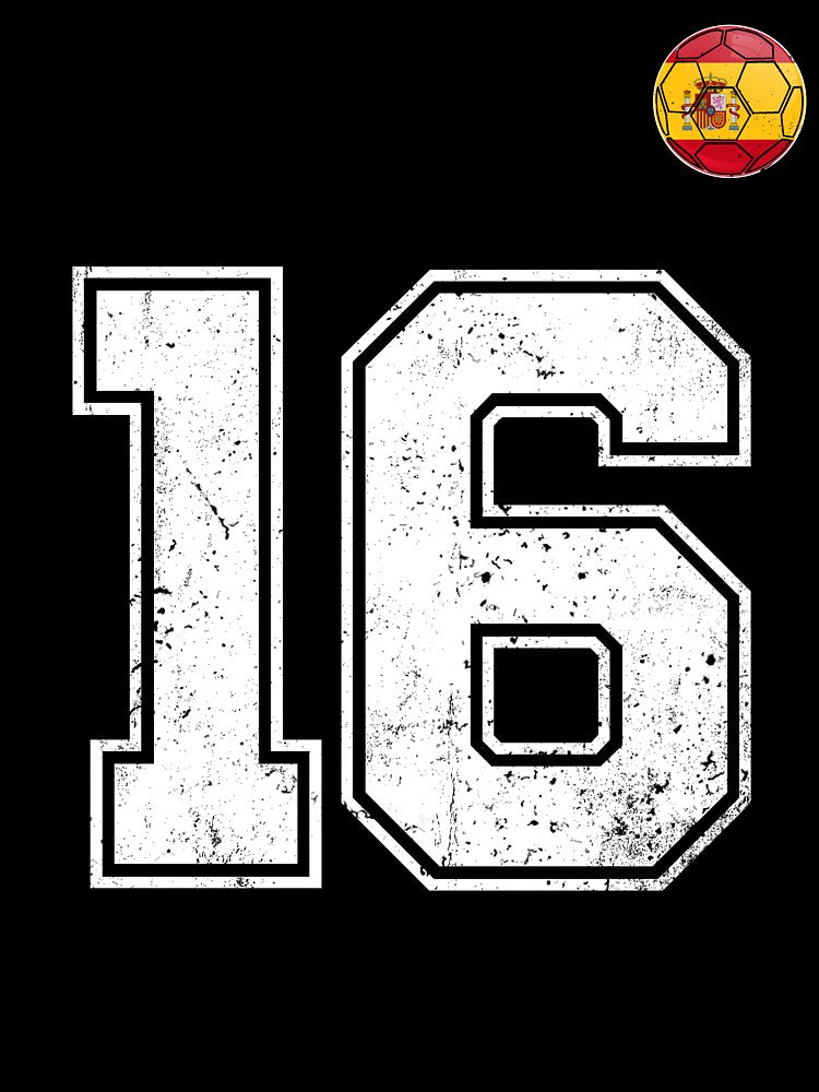 Spain Soccer Number 16 Vintage Sports Fan by KristenosNehk