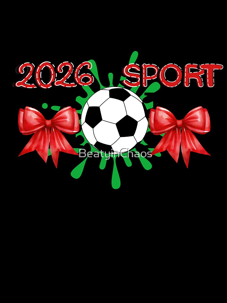 2026 Sport Mom – Soccer Design with Red Bows by BeatyinChaos