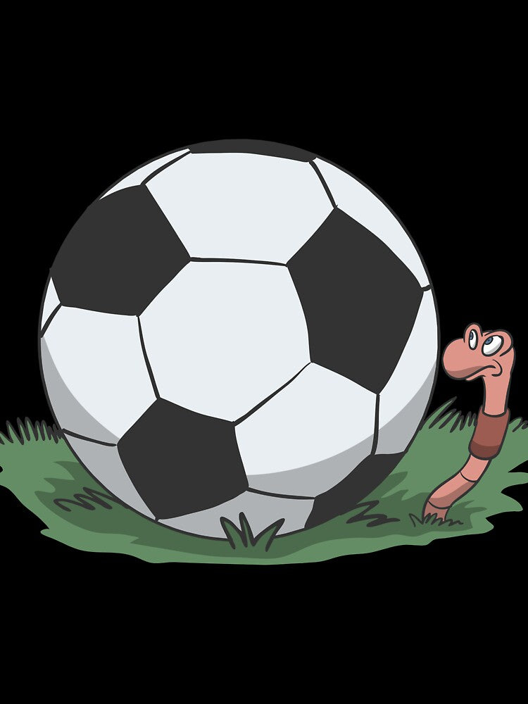 Worm with soccer ball football by Monkey Ful