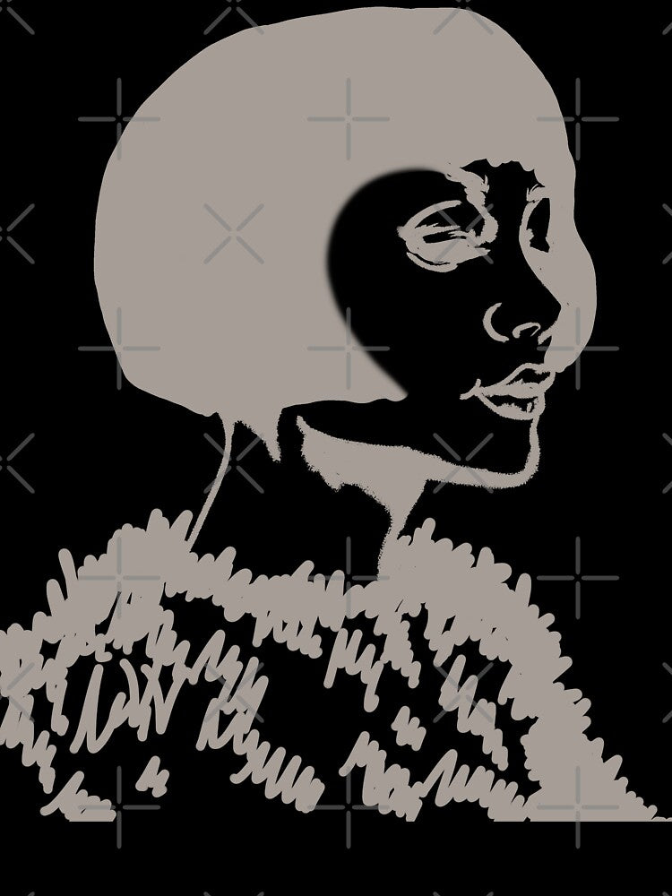 Gray digital drawing of a woman by GENEST-V