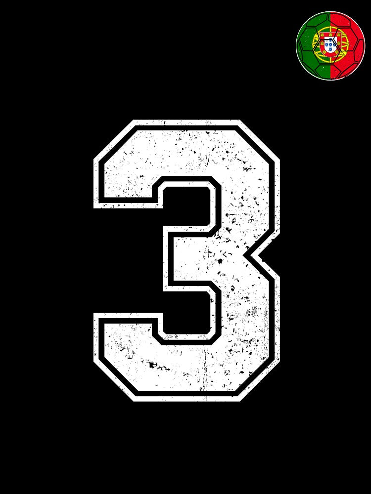 Portugal Soccer Number 3 Vintage Sports Fan by OliviaHayesArt