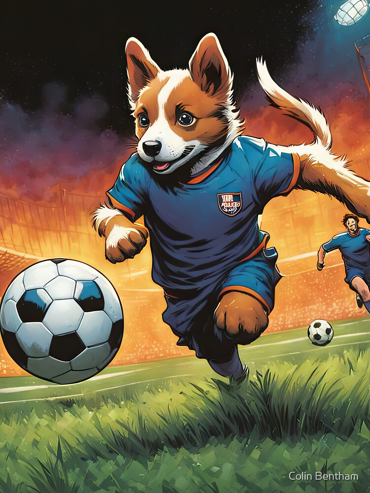 Puppy playing soccer by Colin Bentham