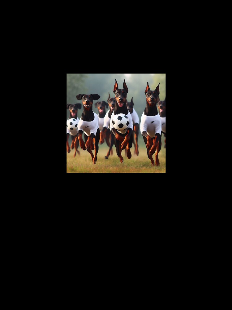 Dobermanns love football too! Soccer and Dog Lovers - Tottenham Hotspur, Fulham - Any dog, any colour by Humour House Designs