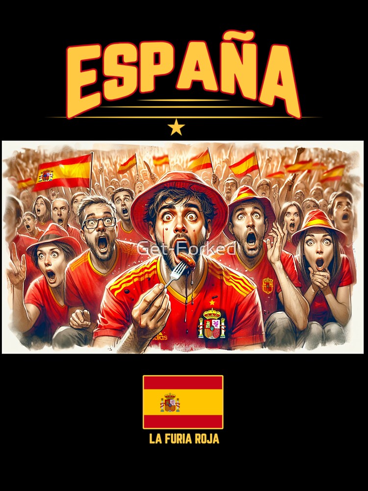 Spanish Fans Euro24, sausage on a Fork. Spain by Get-Forked