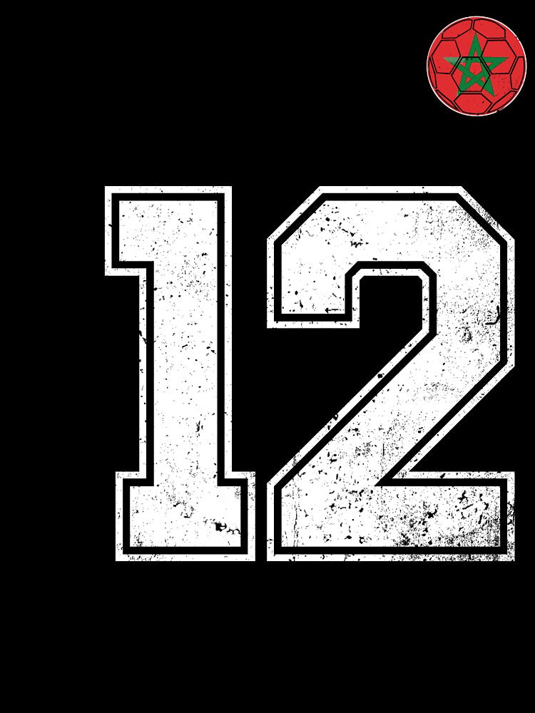 Morocco Soccer Number 12 Vintage Sports Fan by OliviaHayesArt