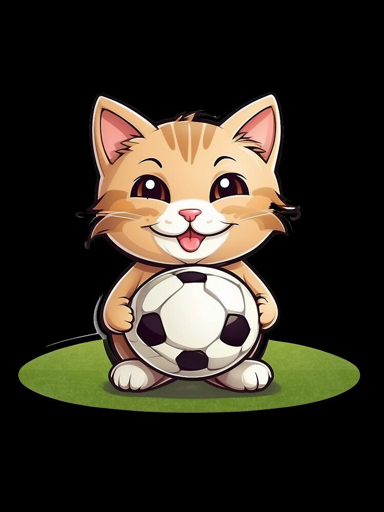 happy cat with soccer ball by Karaz's Animal Kingdom