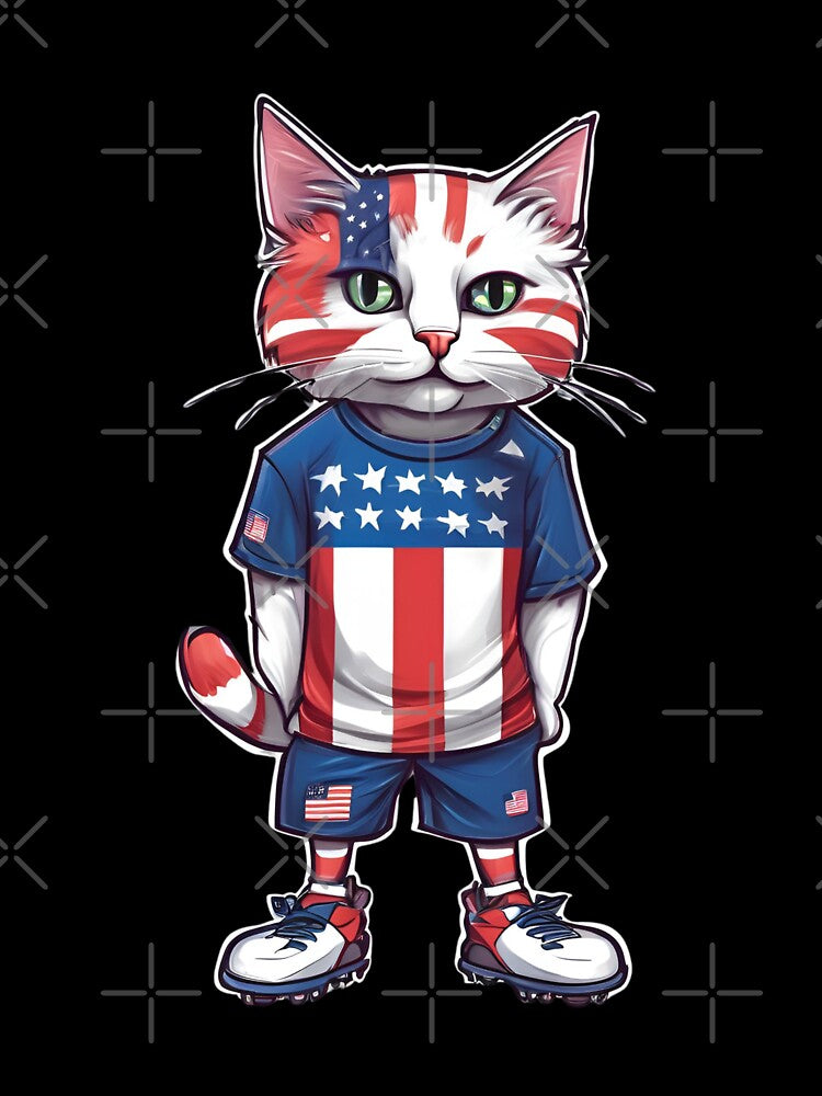 USA Sports Team: a Cat wearing colours of American Flag D14 by PerfectDay2Play