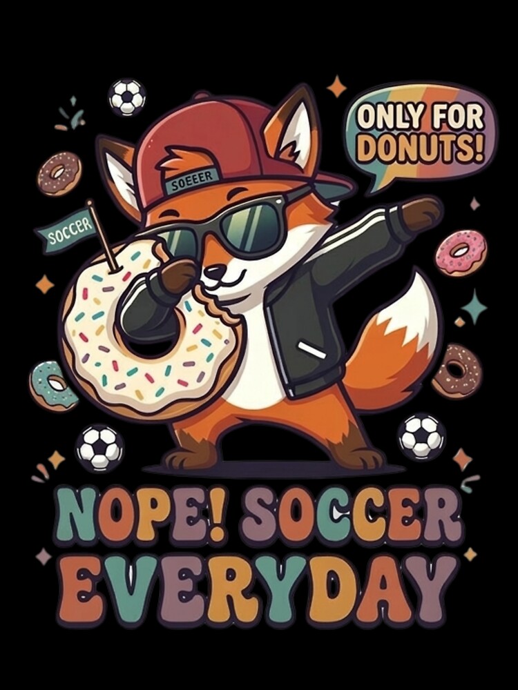 Funny Soccer Fox Dabbing Donut Lover Retro Street Soccer by Wear Sculpt