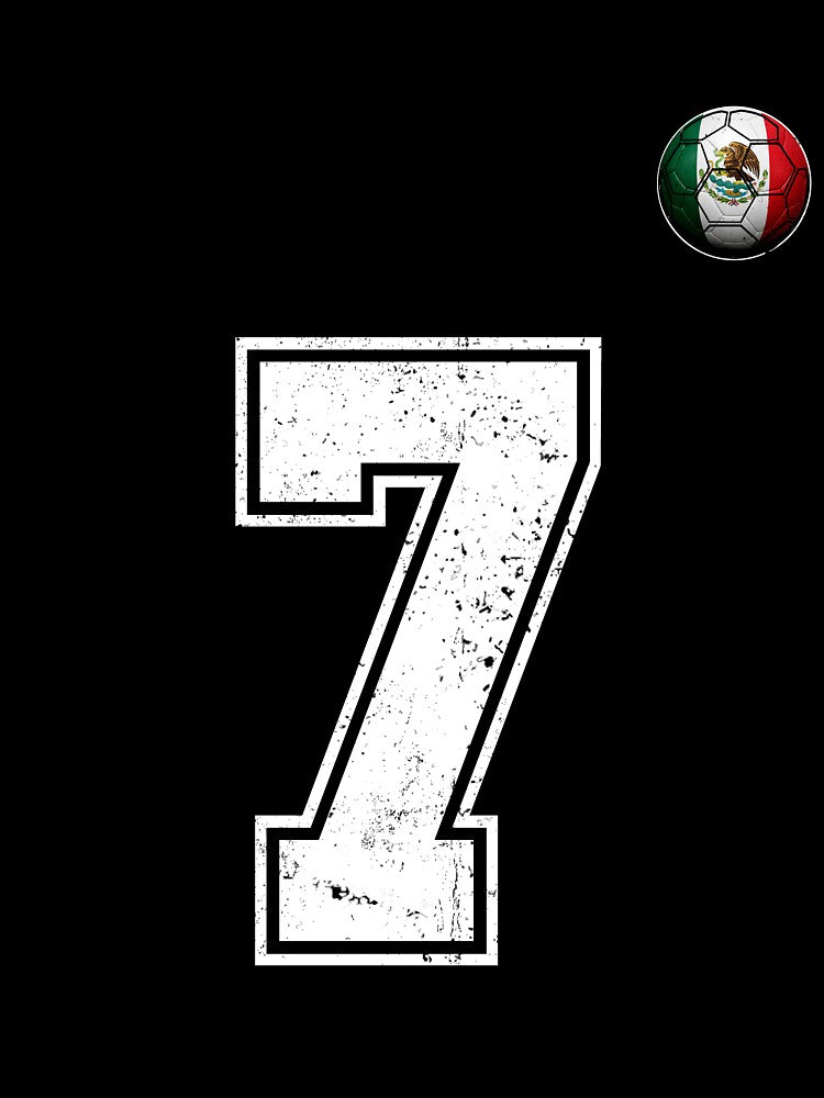 Number 7 Mexico Flag Football Fan by BernoNickel