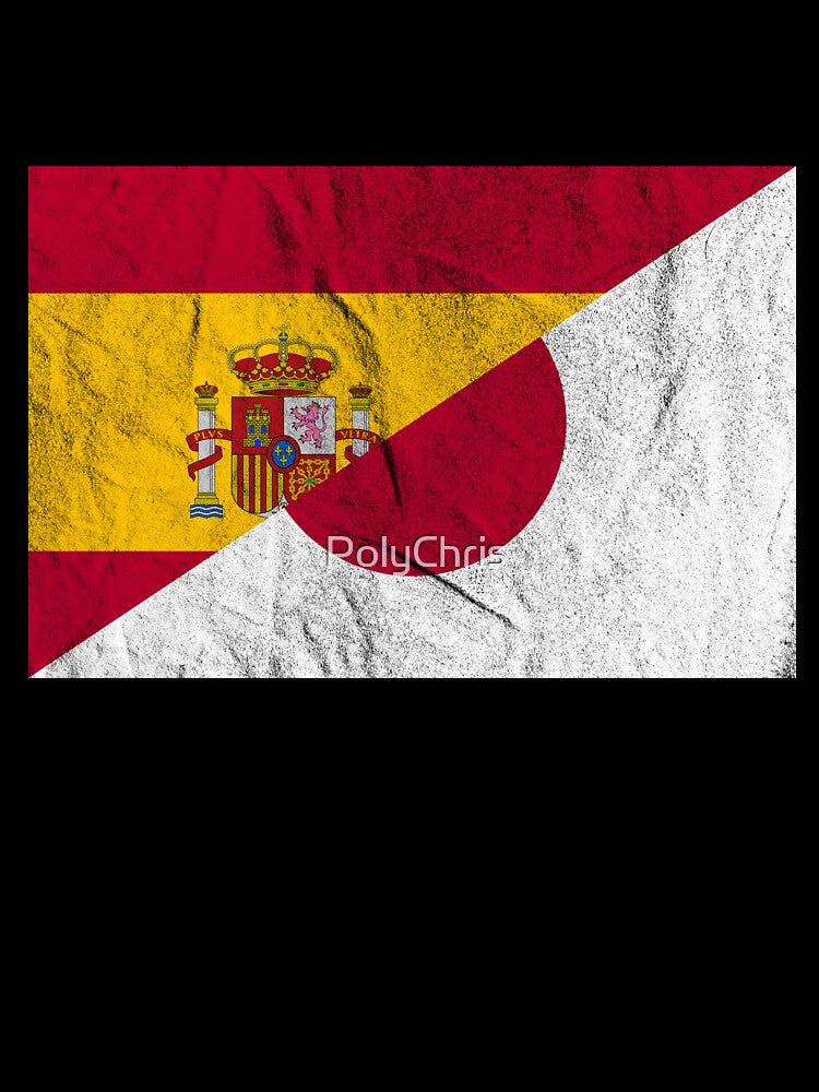 Distressed Spain Japan Flag by Carl's Clothing