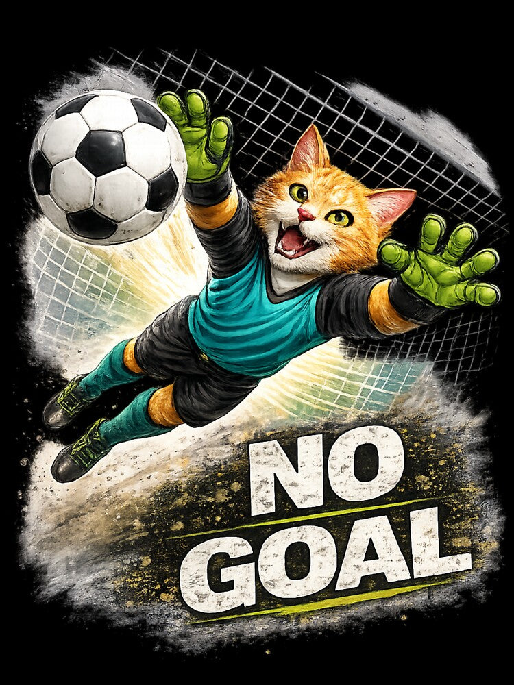 Goalkeeper Cat – No Goal by IrynaLineArt