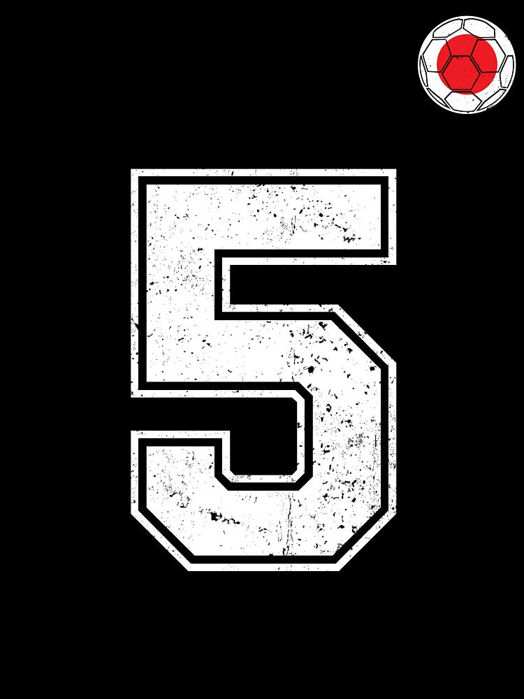 Japan Soccer Number 5 Vintage Sports Fan by LiviuGligoros