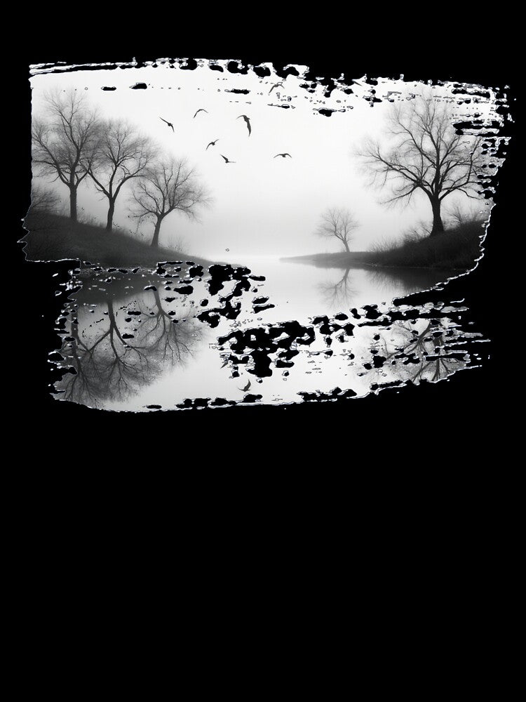 Forest reflected on the water by Inklivion
