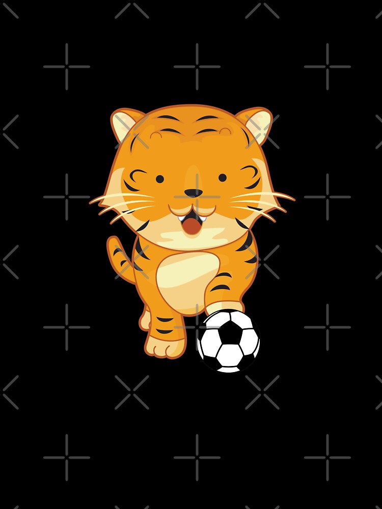 Cute Tiger Holding Soccer Ball by ijdesigns