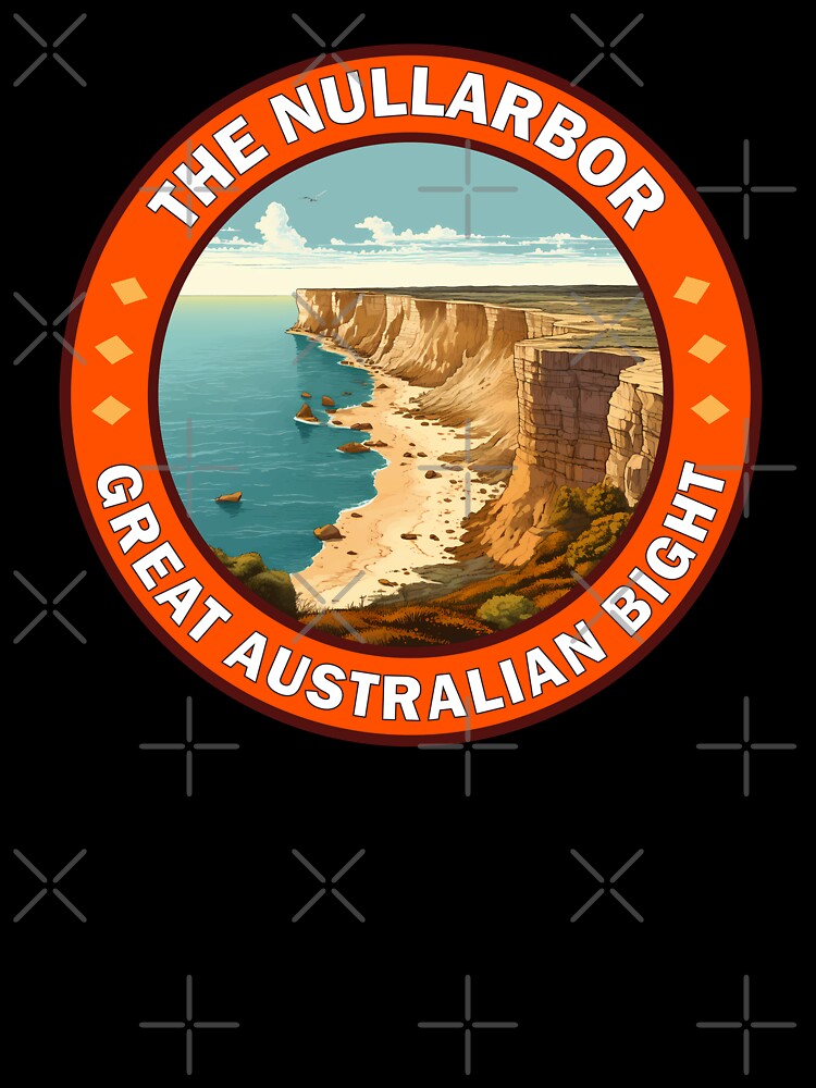 The Nullarbor Great Australian Bight Travel Retro Emblem by KrisSidDesigns