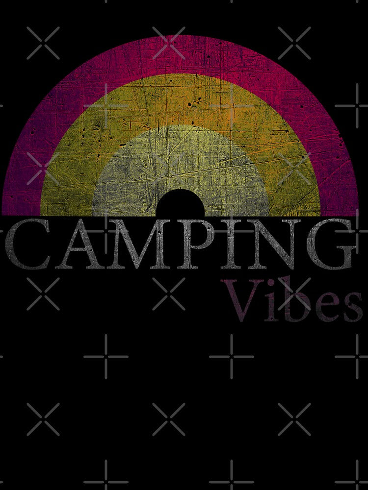 Camping Vibes T Shirt Women Rainbow Graphic Tee Top Casual Outdoors Hiking Shirt by Cheesies