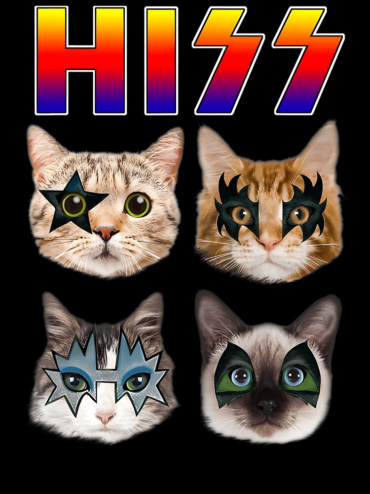 Hiss Funny Cats Kittens Rock Rockin Short Sleeve 	 	 Tee Pun by zxmxrtqyilu70