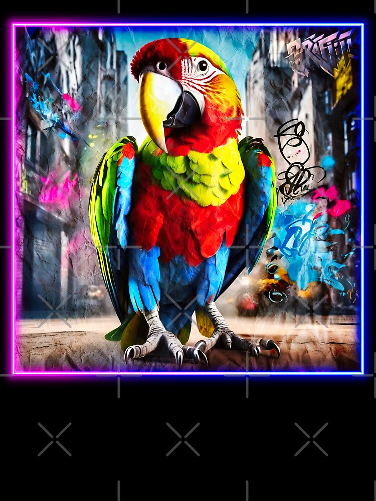 Graffiti style parrot by Drone-tees