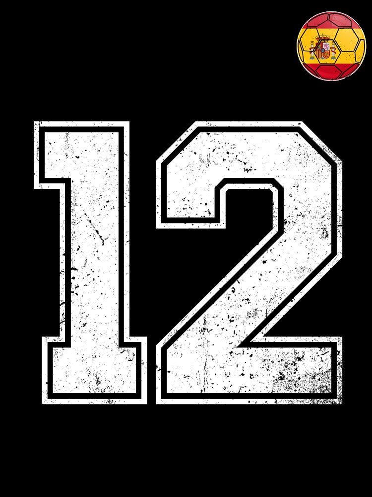 Spain Soccer Number 12 Vintage Sports Fan by KristenosNehk