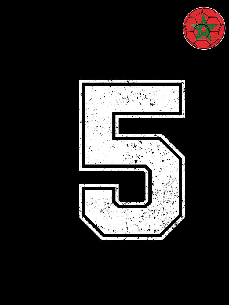 Morocco Soccer Number 5 Vintage Sports Fan by OliviaHayesArt