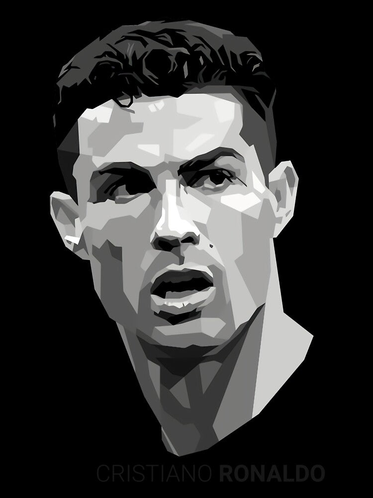 Cristiano Ronaldo Grayscale Portrait by WilliamBurz