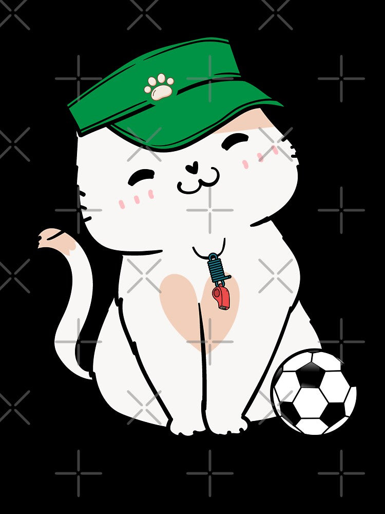 Soccer Player White Cat by Pet Station