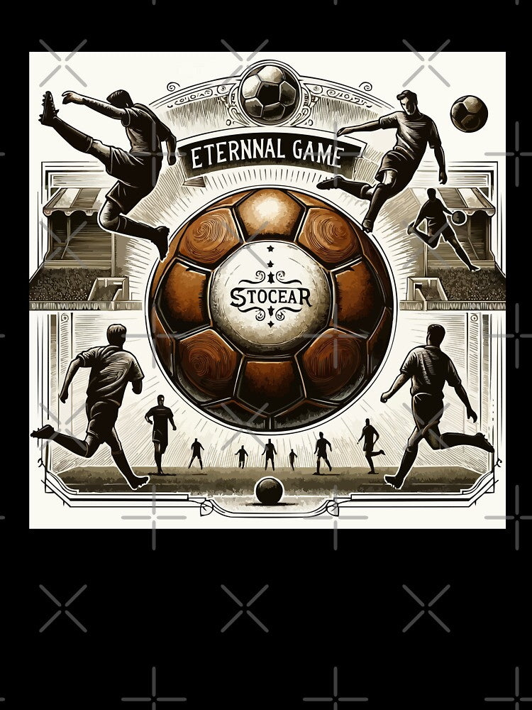 Eternal Game: Vintage Soccer Elegance Illustration by Dinsigne