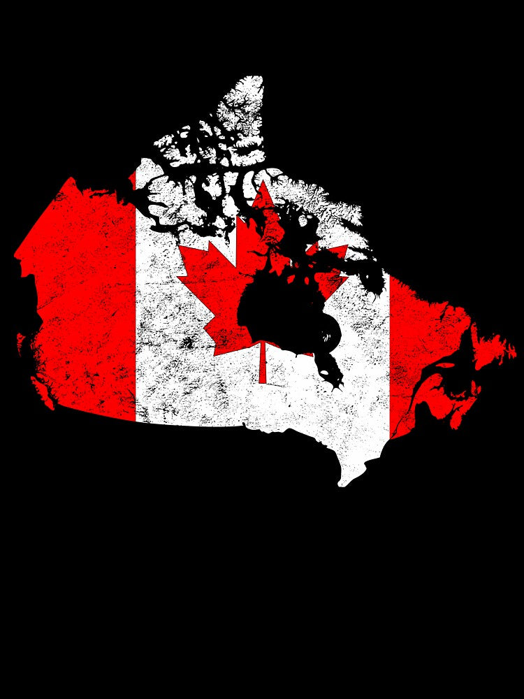 Canada Flag map tshirt distressed vintage by farhanhafeez