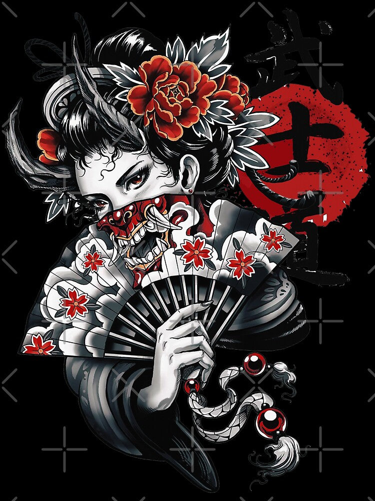 Japanese Geisha Girl Vaporwave Cyberpunk Popart Urban Style by OWLvision33