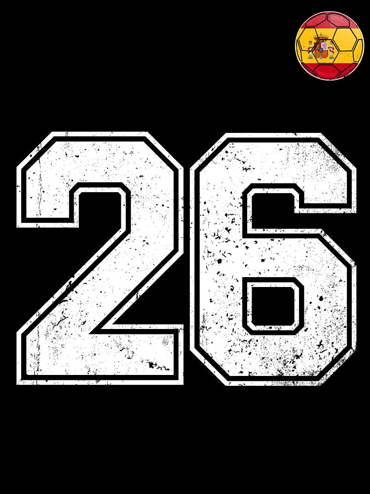 Spain Soccer Number 26 Vintage Sports Fan by KristenosNehk