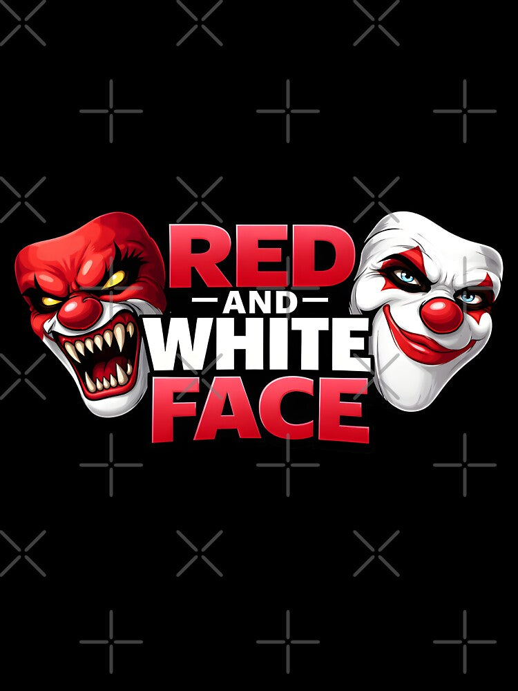 Red and White Face- Good Vs Bad people in Society Oversized T shirt by Holadiseno