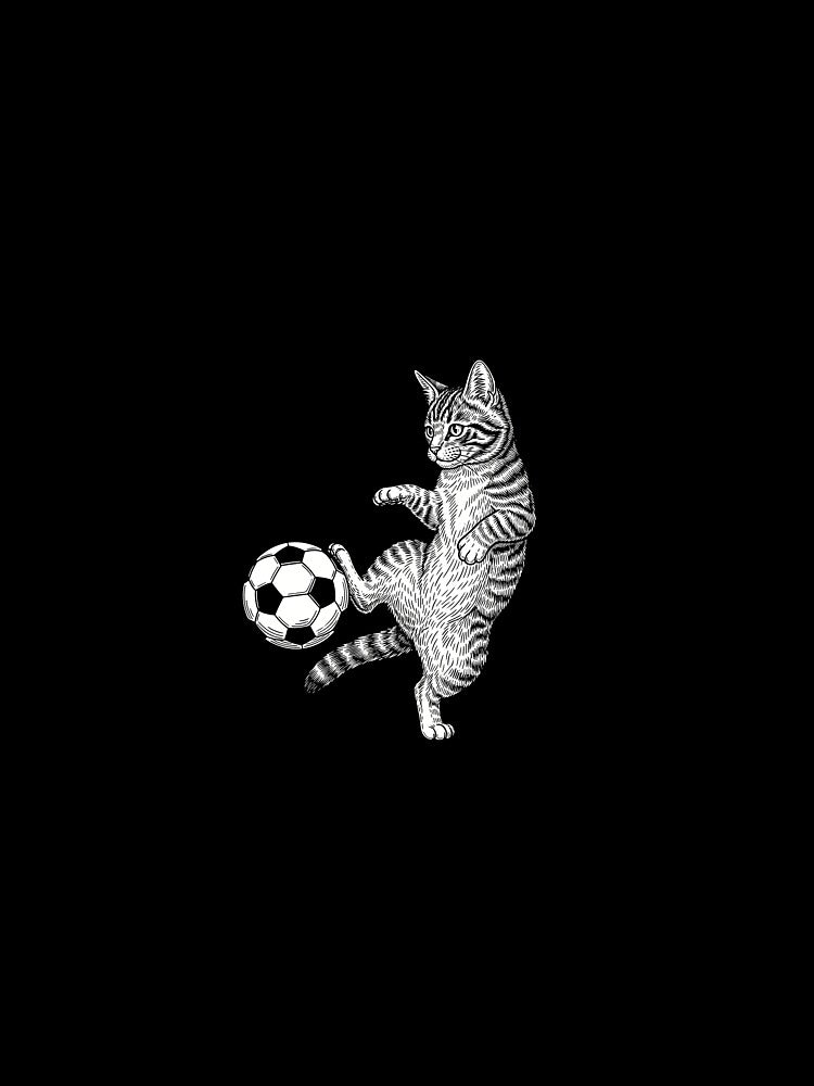 Soccer Time – Cute Cat Playing Football Sticker by SillyGooseLTD