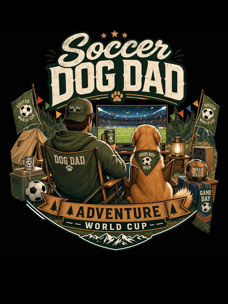 Adventure Soccer Dog Dad World Cup Camping Kawaii by Ashley critters