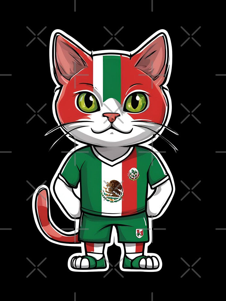 MEXICO Sports Team: a Cat wearing colours of Mexican Flag D27 by PerfectDay2Play