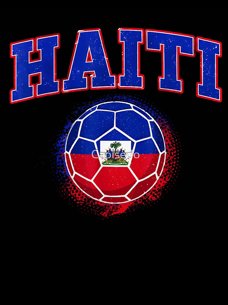 Haiti Soccer Football Team National Flag Spirit Distressed Sports Graphic Print by Capisedo