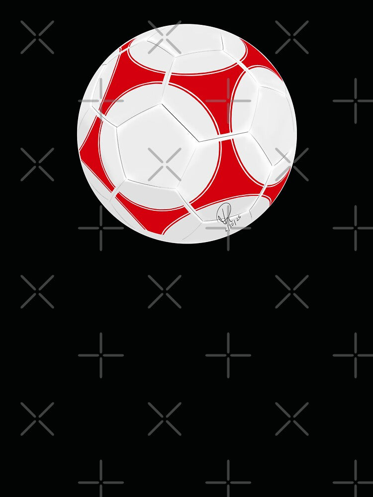 Red Hand Drawn Soccer Ball Classic Graphic by Rhapsodic1290