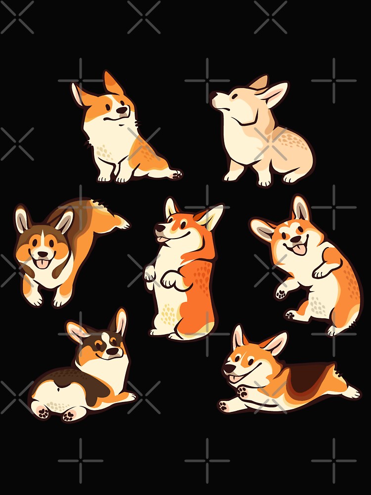 Jolly corgis in green by Colordrilos
