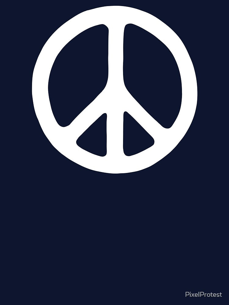 Hand Drawn White Peace Sign by PixelProtest