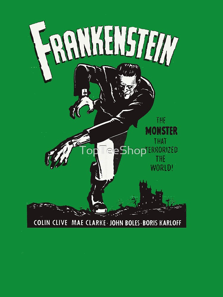 Frankenstein Vintage Horror Movie Poster Scary Halloween Monster by TopTeeShop