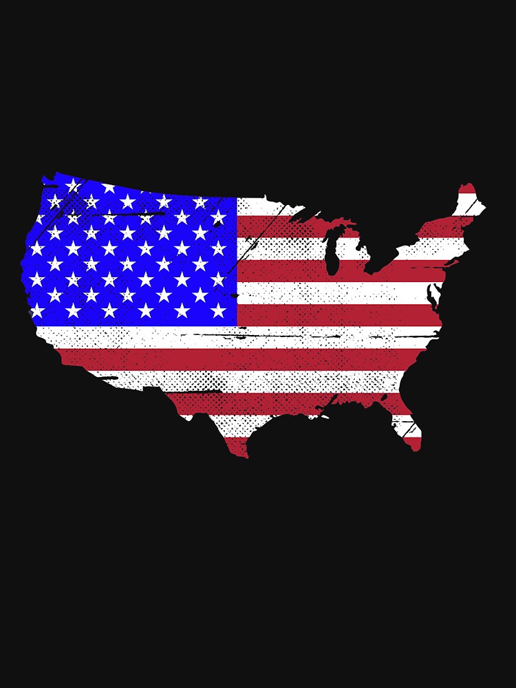 American Map T-Shirt for Men and Women by AllStarMerch