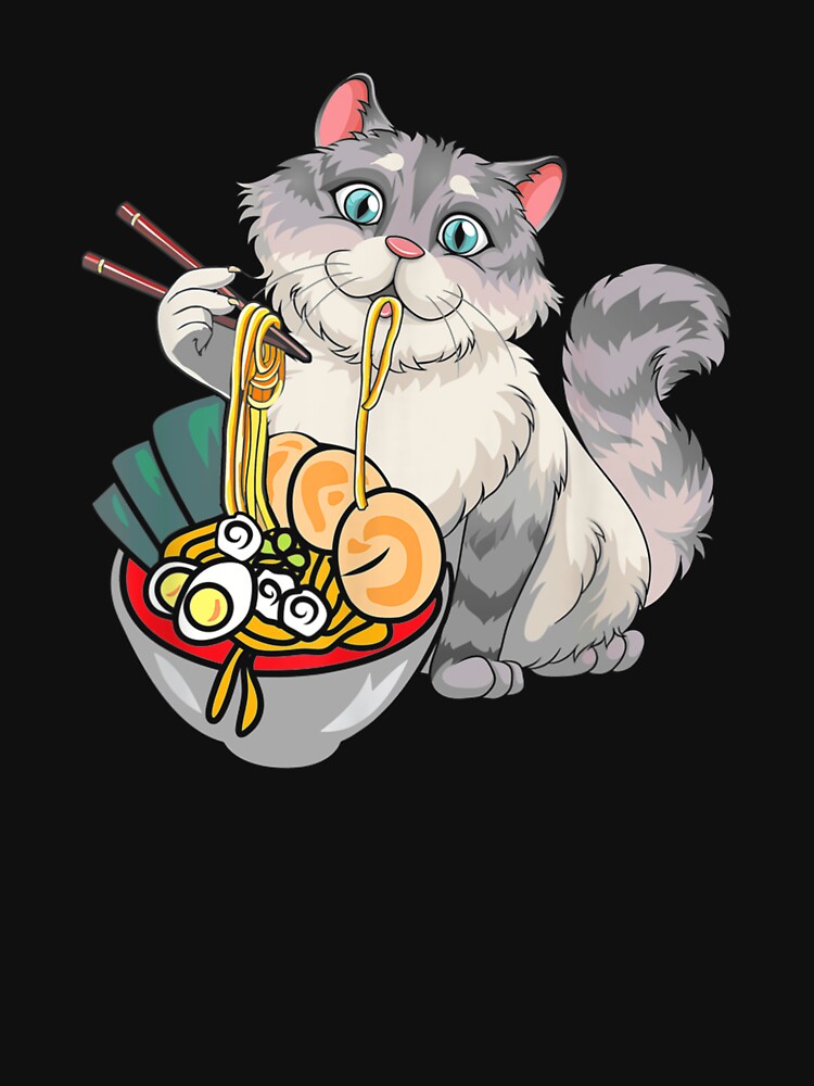 Womens Ramen Cat Kawaii Anime Japanese T-Shirt by shop   luisant