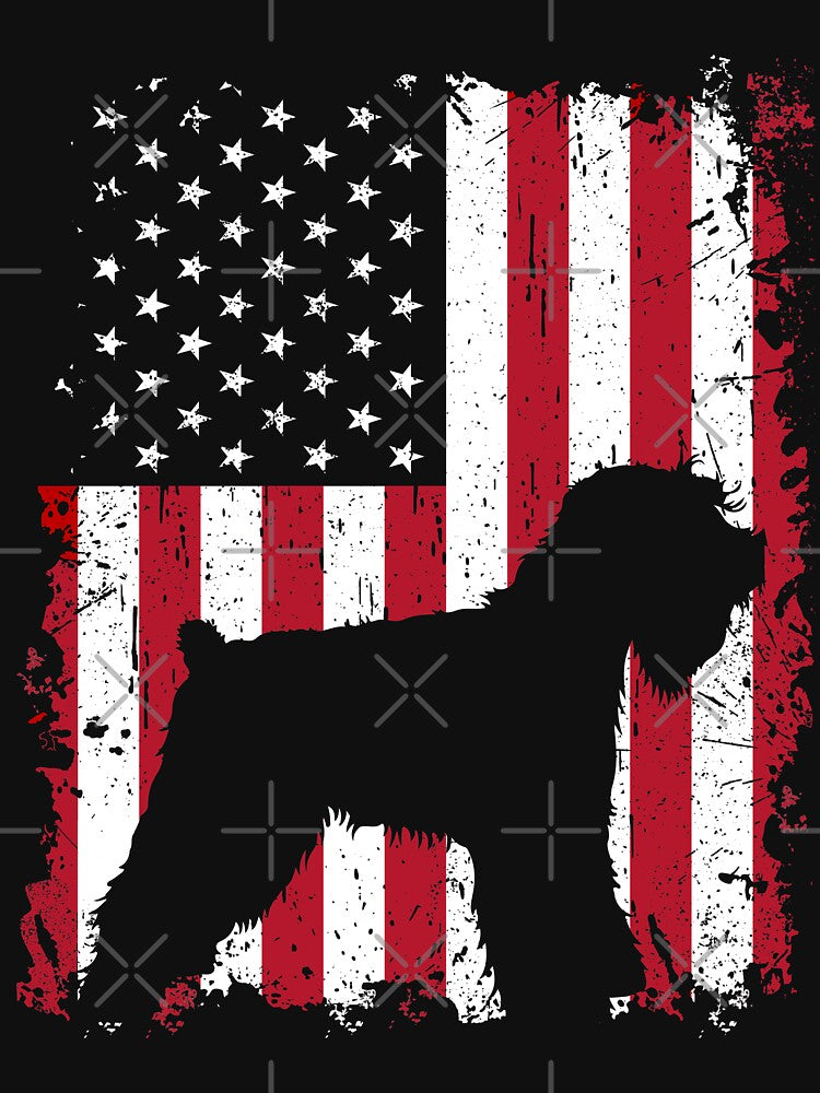 Soft Coated Wheaten Terrier Dog USA Flag Patriotic 4th of July by rafaeltto