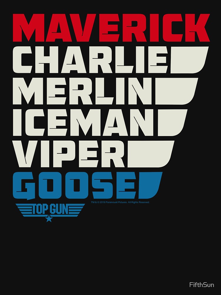 Top Gun Colorful Wing Man Name Stack by FifthSun