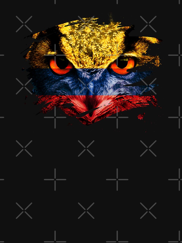 Colombia Flag and Menacing Owl by ockshirts
