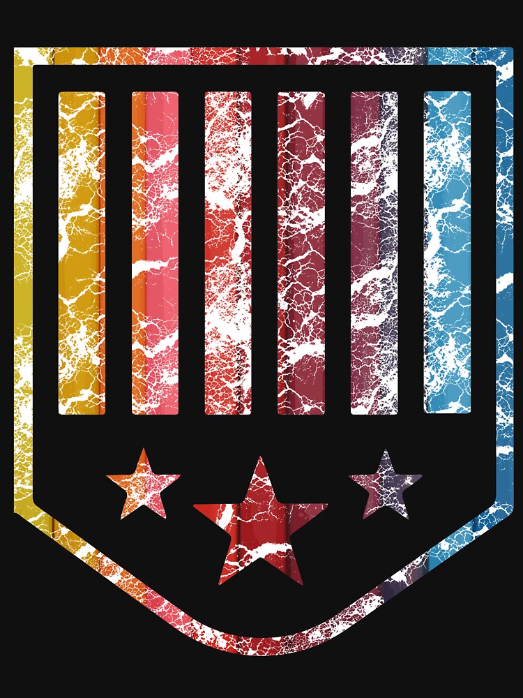 American Stars Emblem T-Shirt | Rainbow Color Design Tee by AllStarMerch
